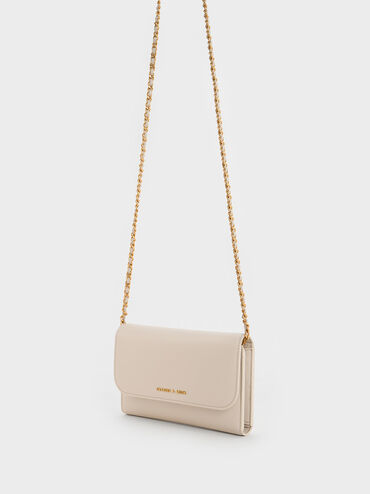 Octavia Front Flap Long Wallet, Ivory, hi-res