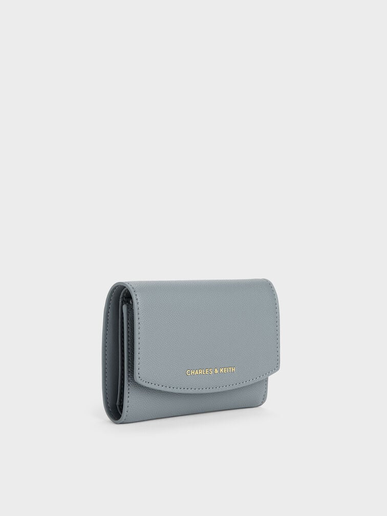 Briony Curved Flap Wallet, Smoky Blue, hi-res