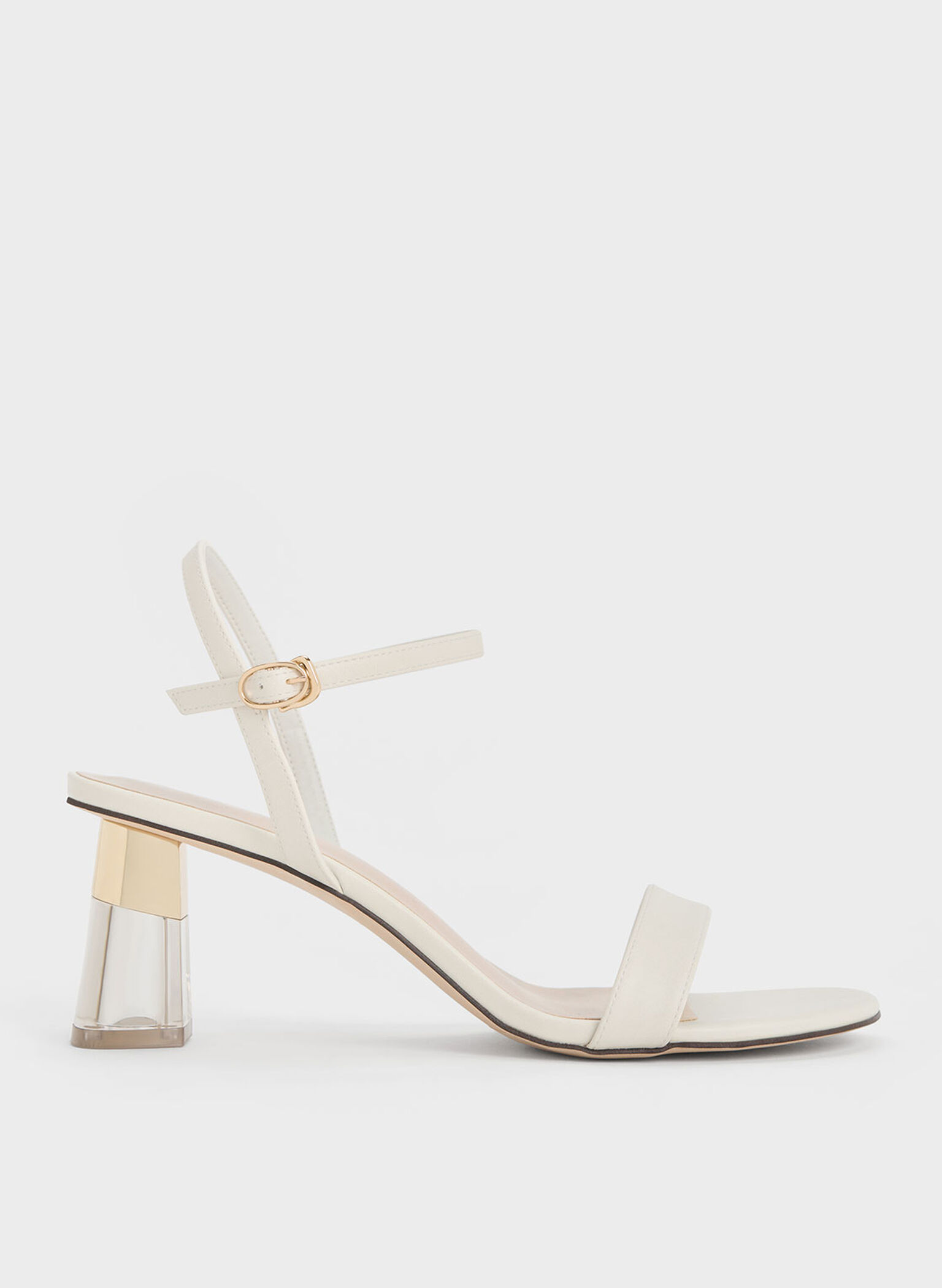 Sandalias con Tacón de Trapecio Traslúcido, Blanco tiza, hi-res