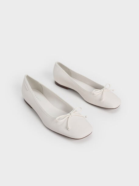 Rhea 方頭芭蕾舞鞋, 白色, hi-res