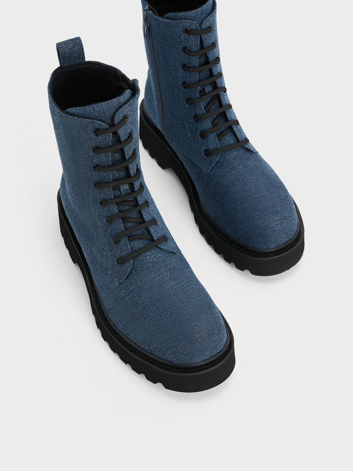 Navy lace up ankle boots online