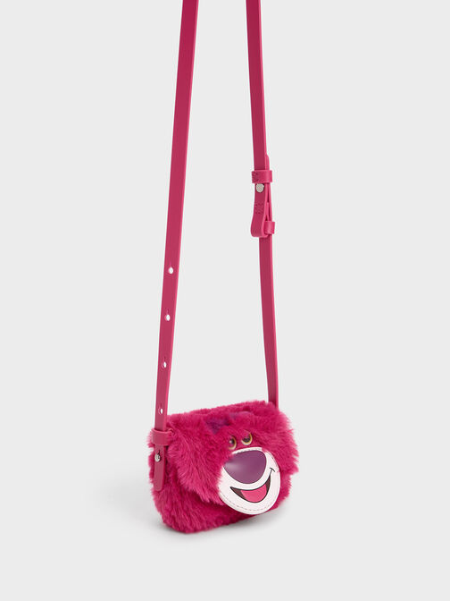 Girls' Furry Lotso Mini Bag, Fuchsia, hi-res