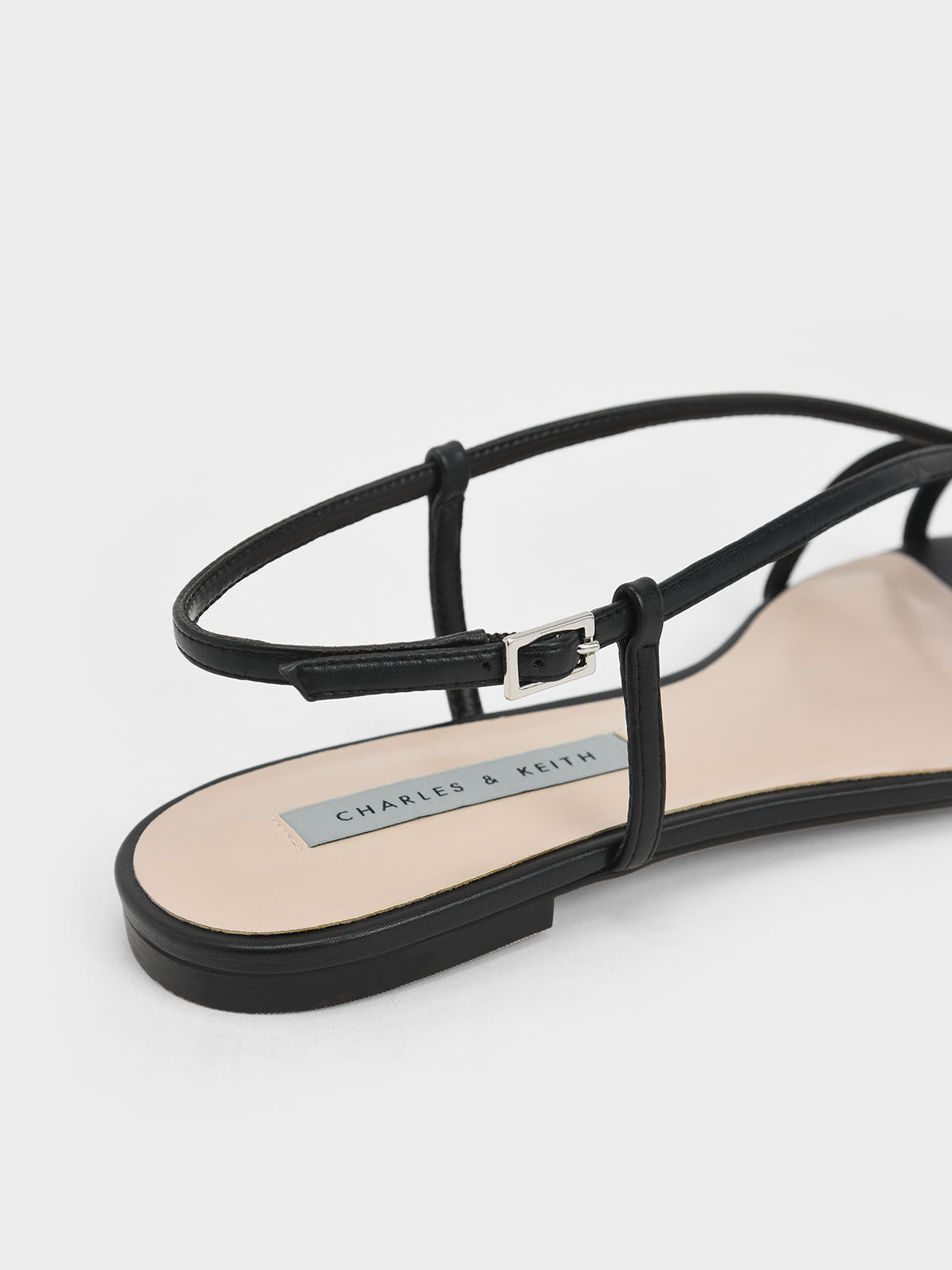 Strappy Knotted Slingback Sandals, Black, hi-res