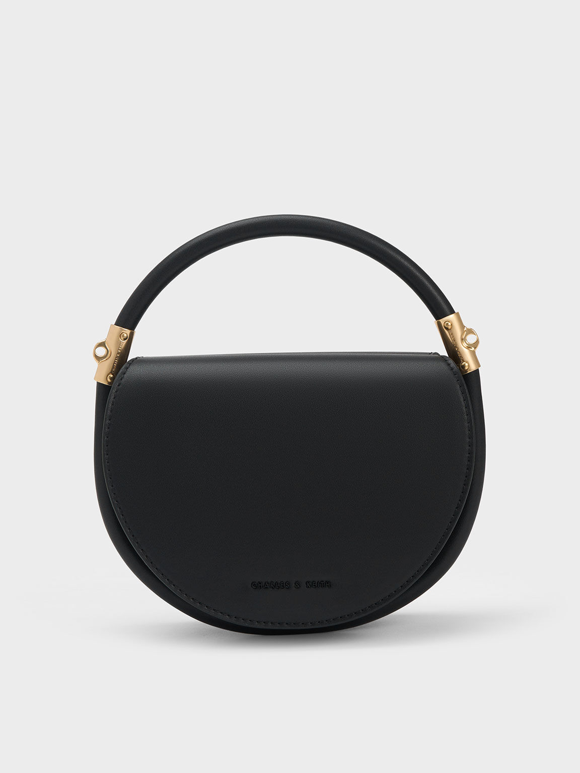 Lara Circle Handle Bag, Black, hi-res