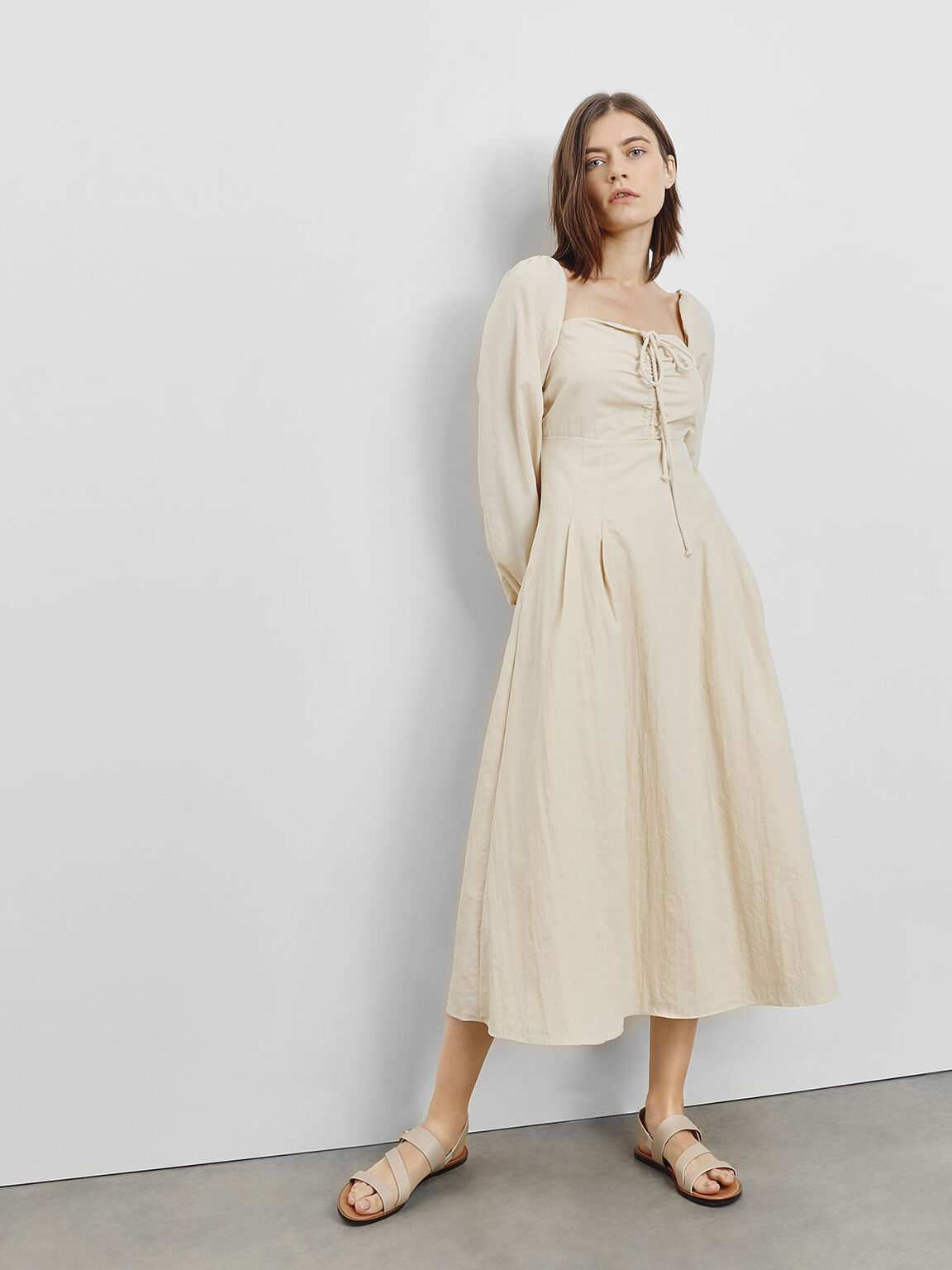 Asymmetric Strappy Sandals, Chalk, hi-res