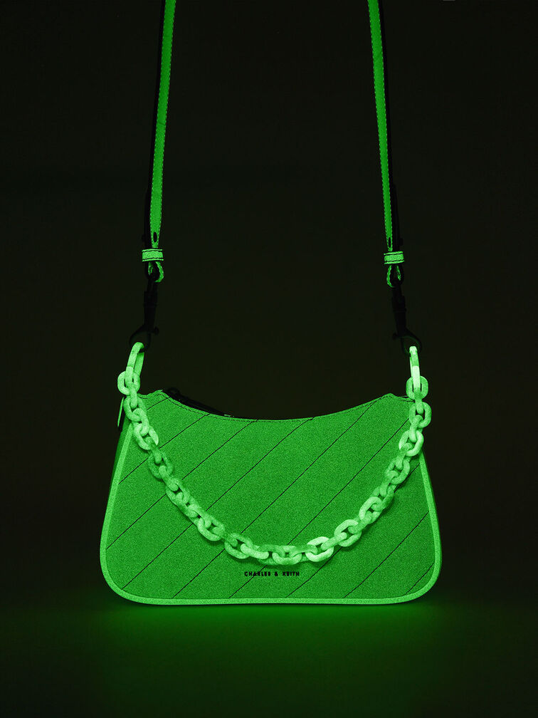 Glow-In-The-Dark Crossbody Bag, Sage Green, hi-res