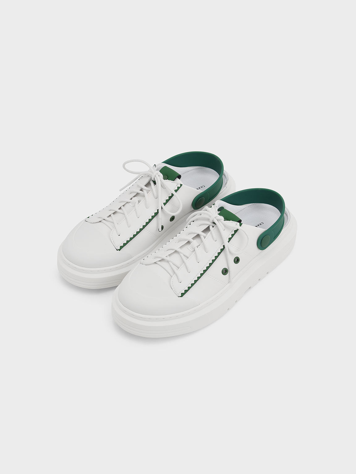 Hart Slingback Platform Sneaker Mules, Green, hi-res