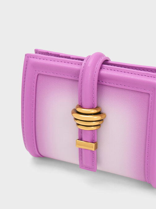 Trudy 皮帶金屬釦短夾, 紫色, hi-res