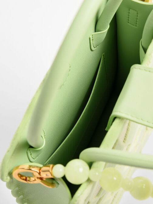 Rowan 格紋串珠手機包, 薄荷綠, hi-res