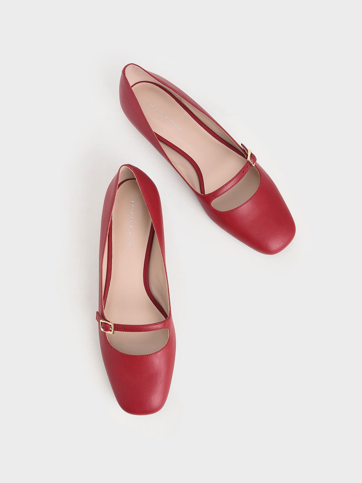 Mary Jane Flats, Red, hi-res
