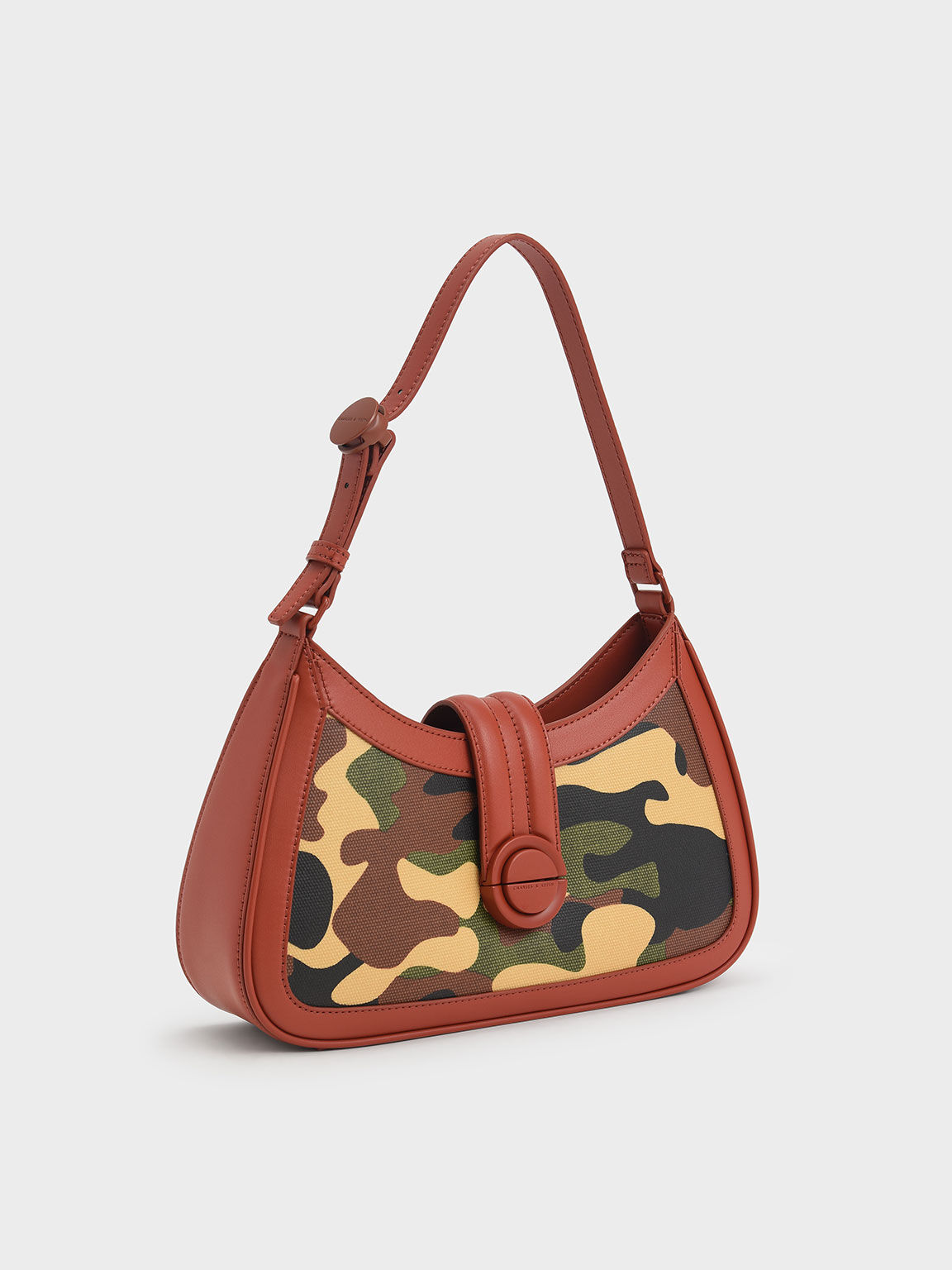 Ember Army-Print Metallic Accent Hobo Shoulder Bag, Multi, hi-res