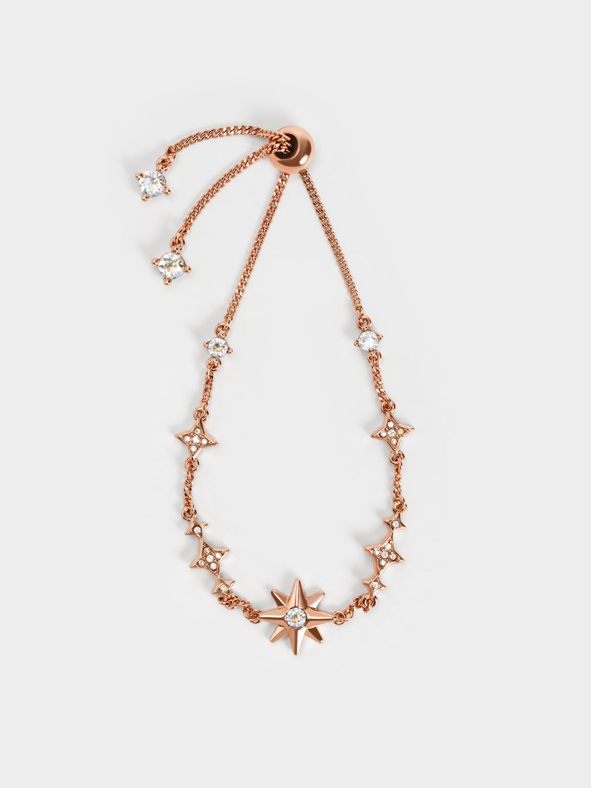 Star Motif Crystal-Embellished Bracelet, Rose Gold, hi-res