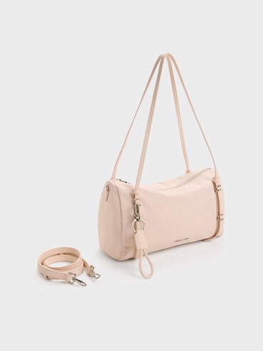Levy Nylon Shoulder Bag, Soft Pink, hi-res
