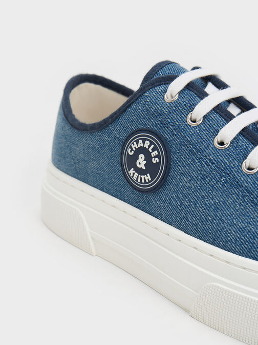 Kay Denim Low-Top Sneakers, Blue, hi-res