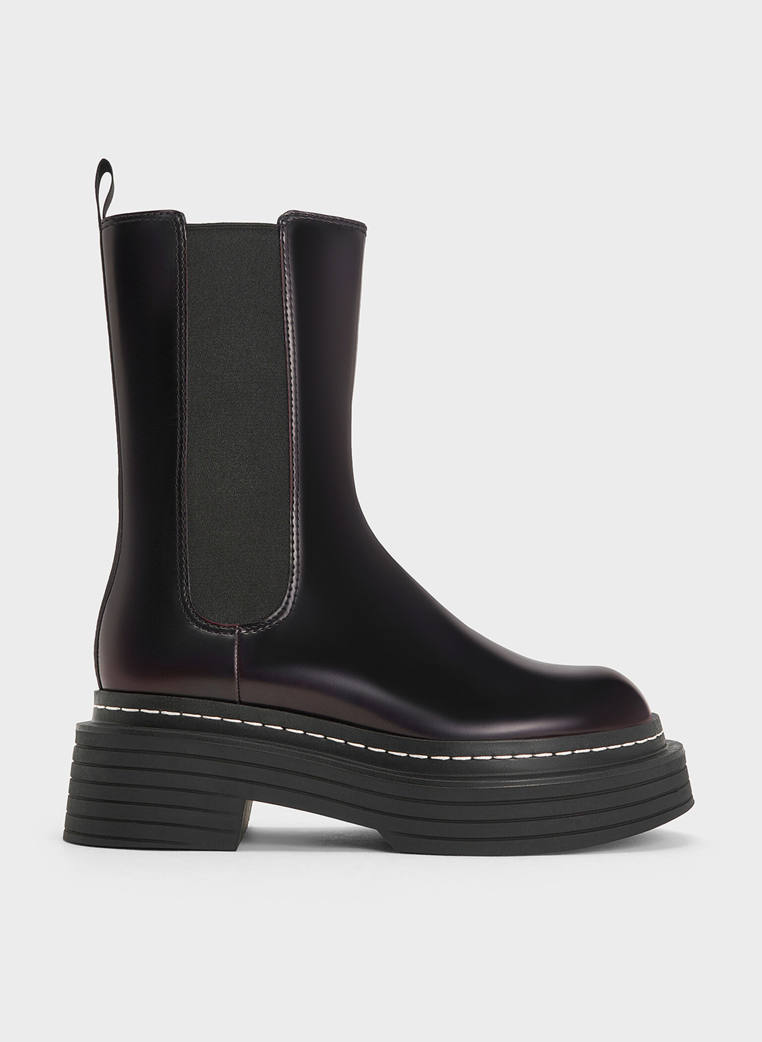 Botas de media caña Chelsea con plataforma, Burgundy, hi-res
