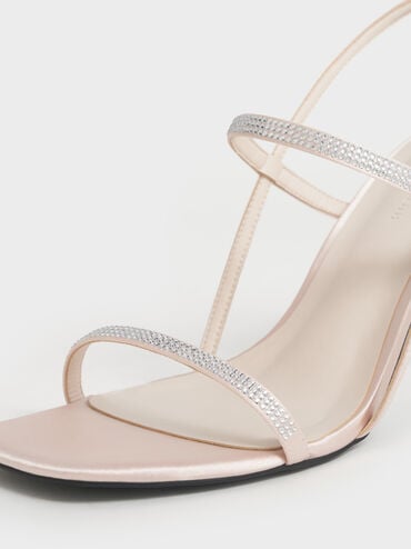 Arona Satin Crystal-Embellished Stiletto-Heel Sandals, Nude, hi-res