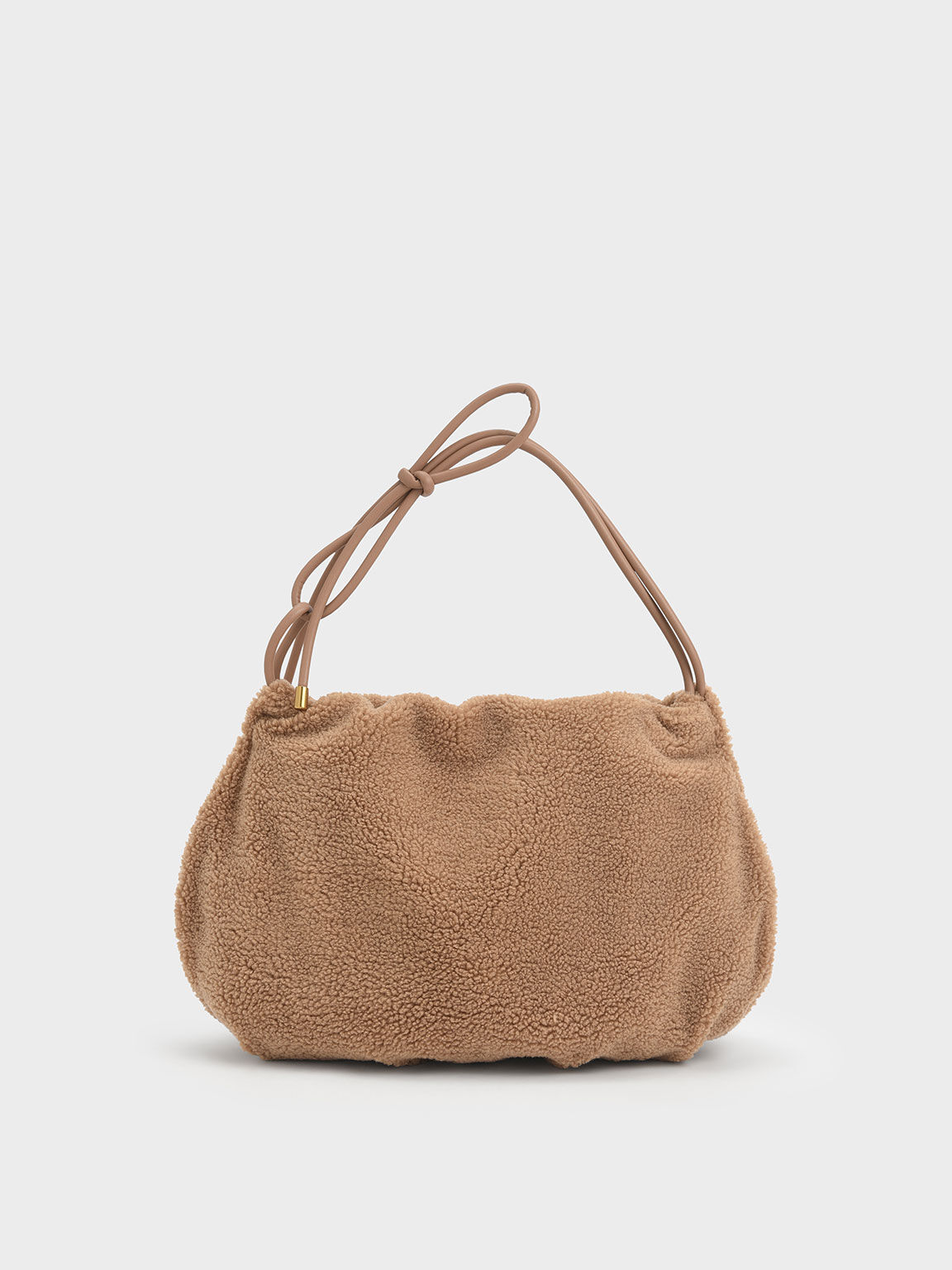  NEW Knotted Handle Textured Hobo Bag - Camel