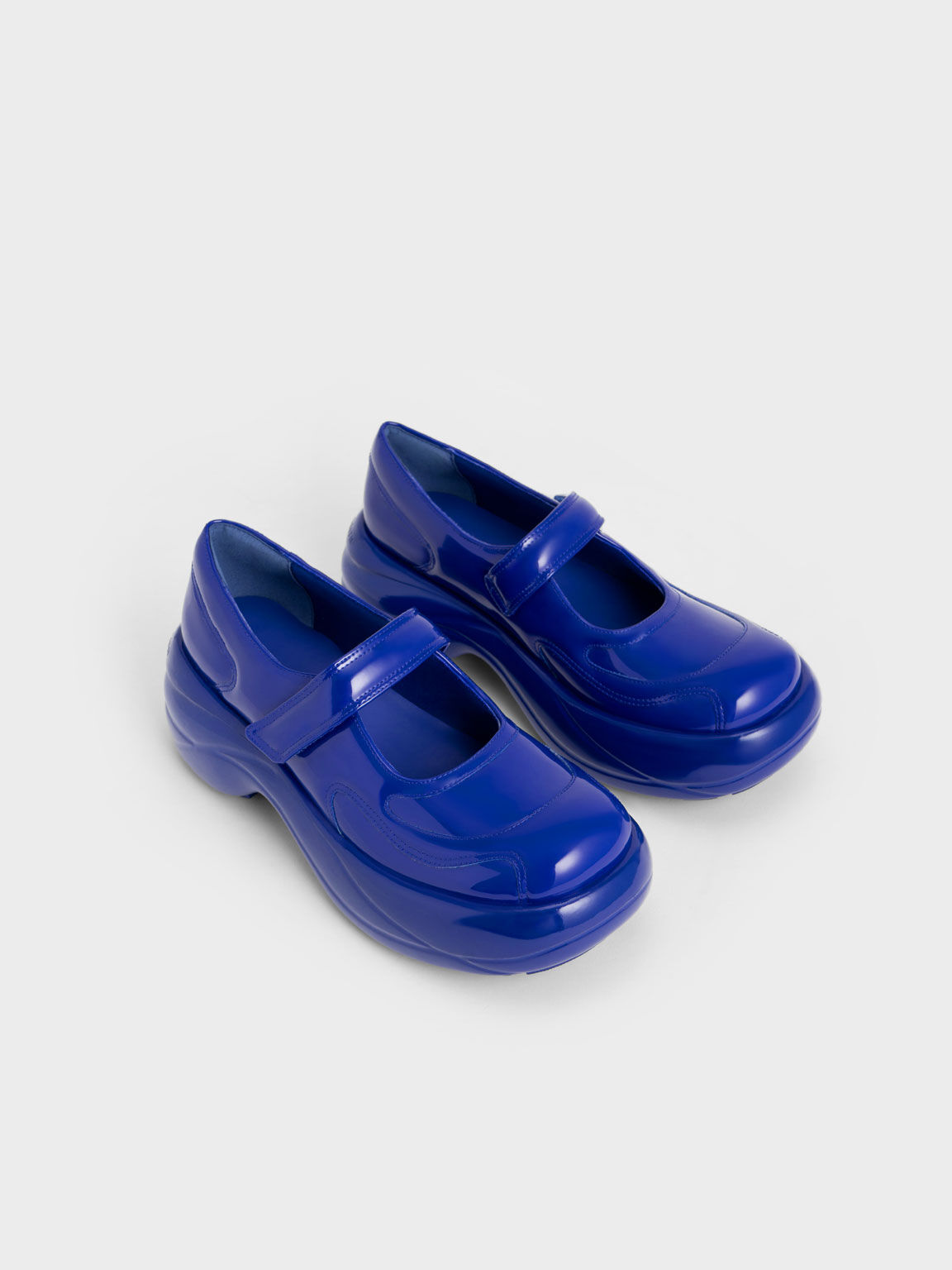 Roony 漆皮厚底瑪莉珍鞋, 藍色, hi-res