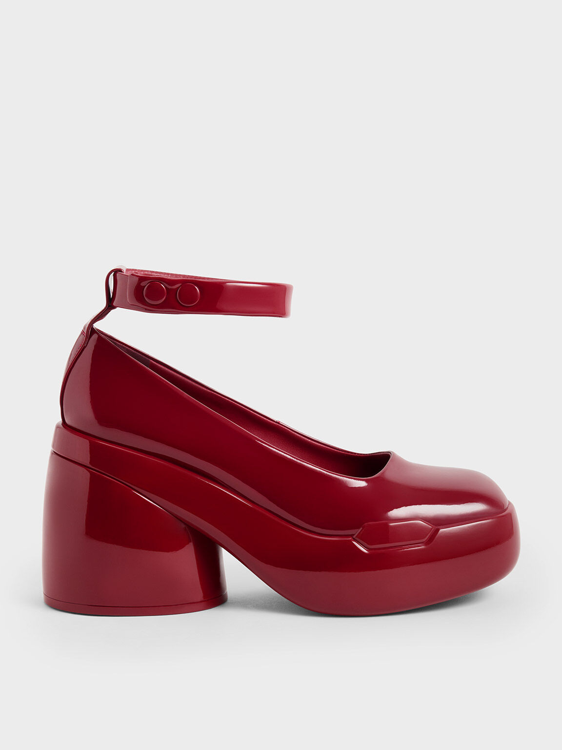 Lula Patent Chunky Heel Pumps, Red, hi-res