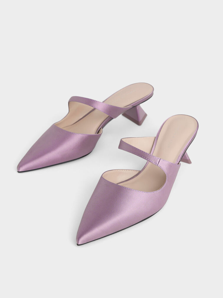 Asymmetric Sculptural Heel Pumps, Lilac, hi-res