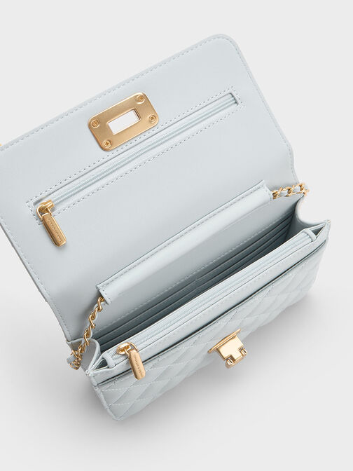 Cressida Quilted Push-Lock Clutch, Sea Salt Blue, hi-res