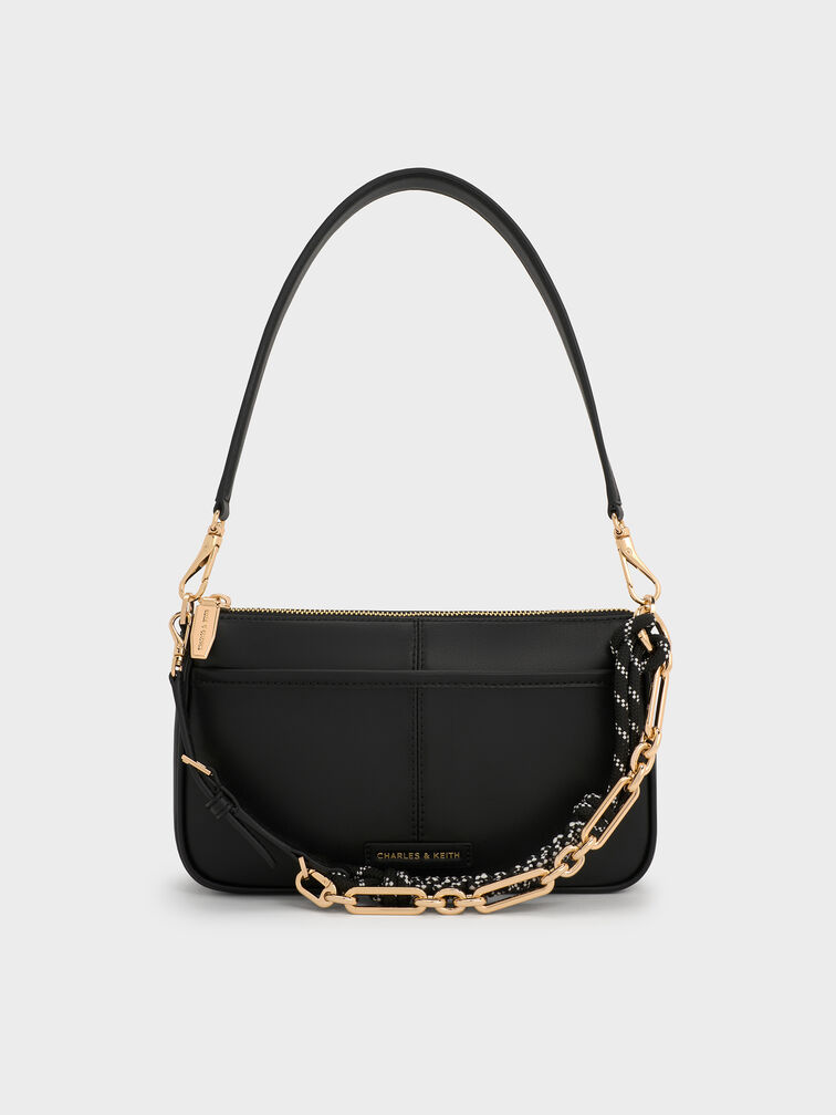 Addison Knotted-Rope Shoulder Bag, Negro, hi-res