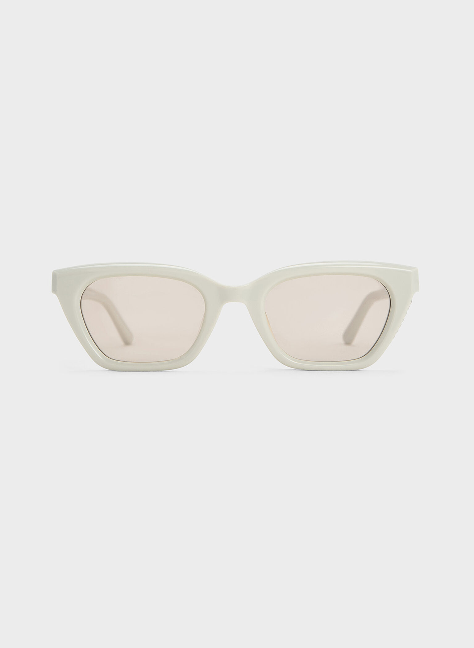 Vesta Angular Cat-Eye Sunglasses, Chalk, hi-res