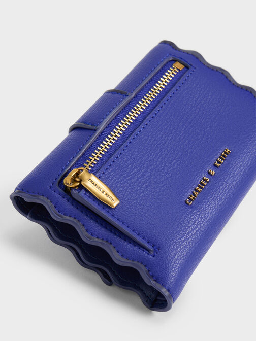 Waverly Scallop-Trim Wallet, Cobalt, hi-res