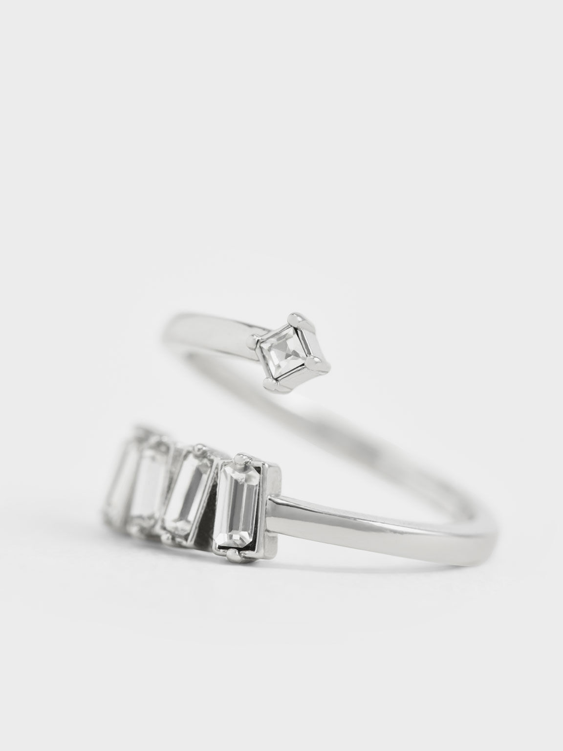 Swarovski® Crystal Embellished Wrap Ring, Silver, hi-res
