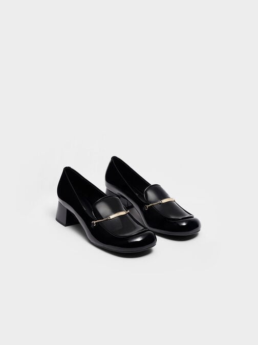 Lexie Chain-Link Loafers, Black Box, hi-res
