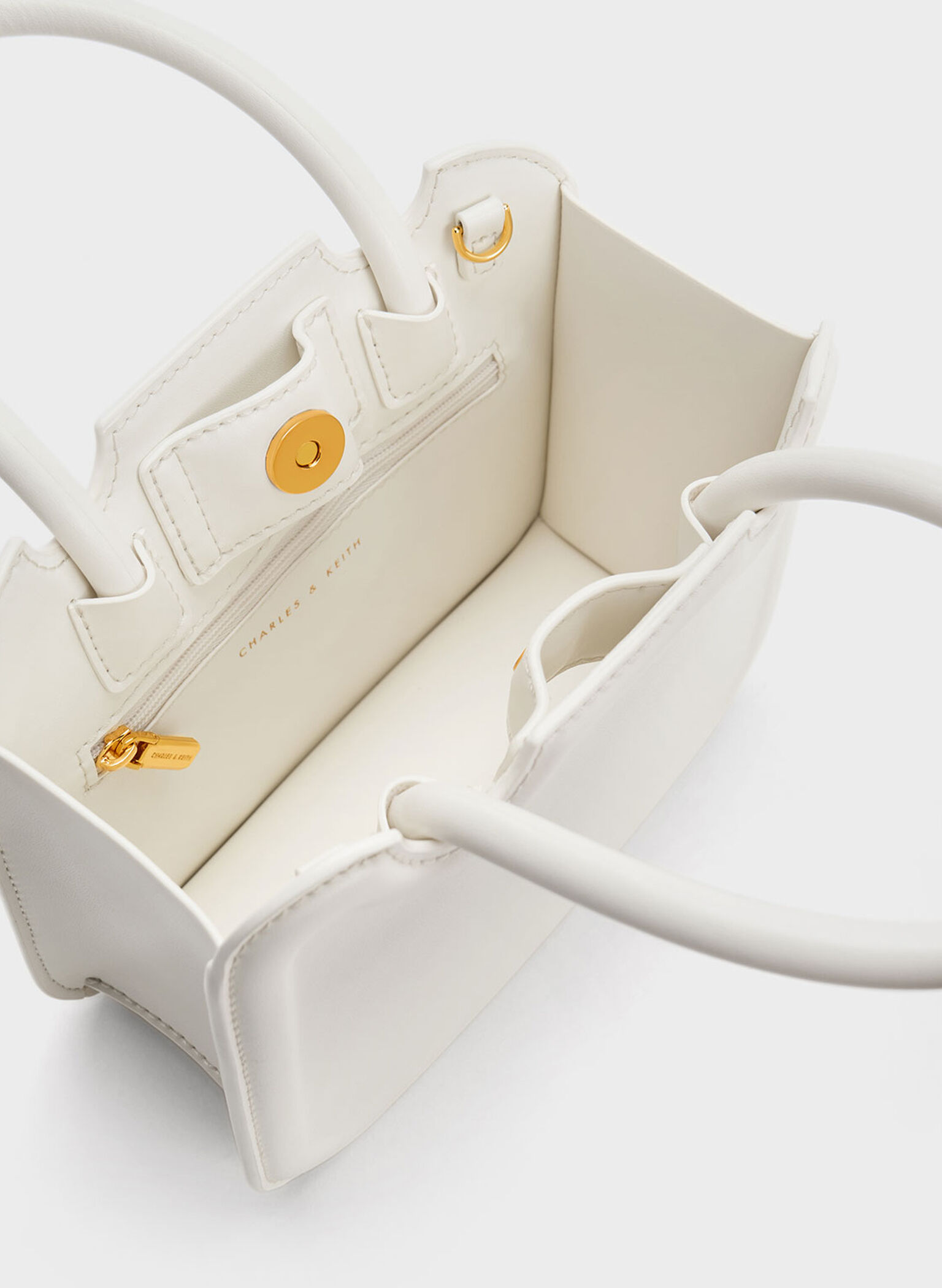 Perline Sculptural Top Handle Bag, White, hi-res