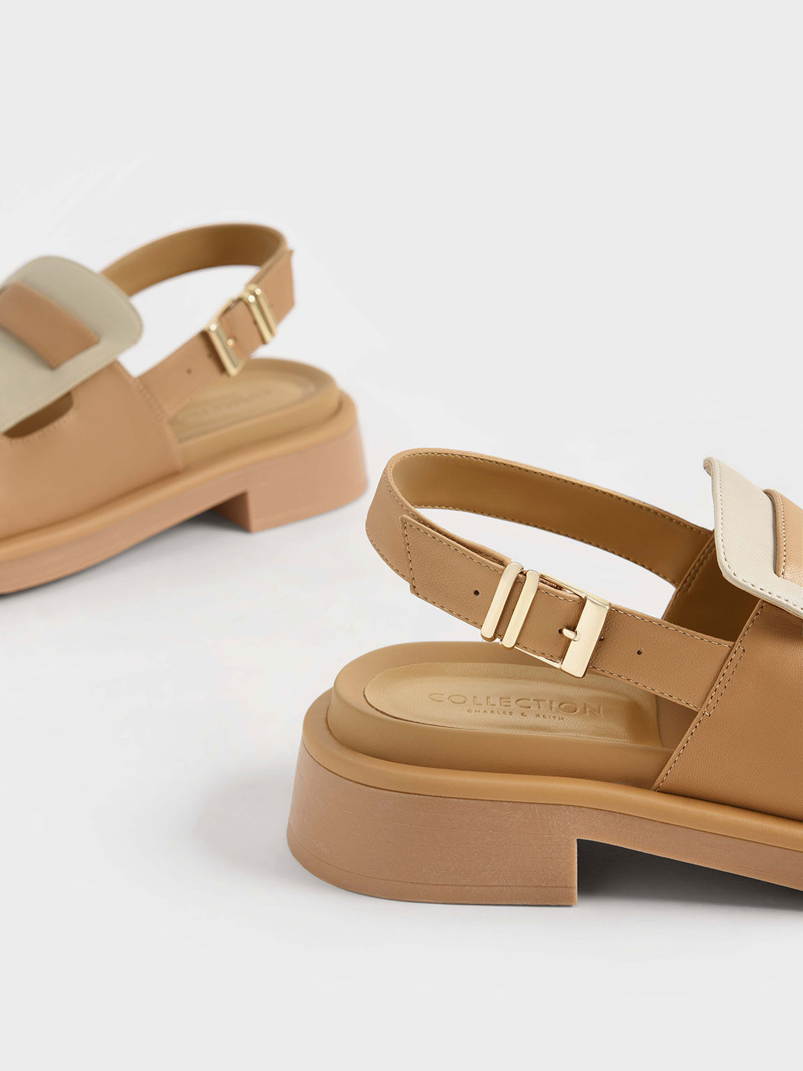 Blake Leather Slingback Heeled Sandals, Tan, hi-res