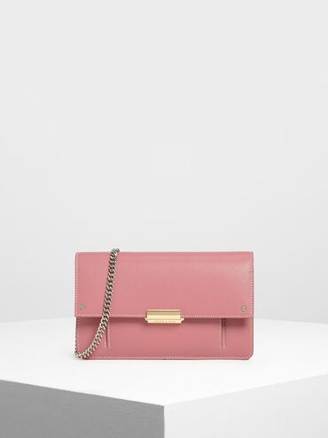 Chain Wallet, Pink, hi-res