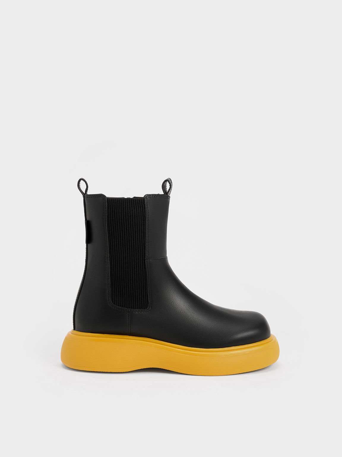 Double Pull Tab Chelsea Boots, Black, hi-res