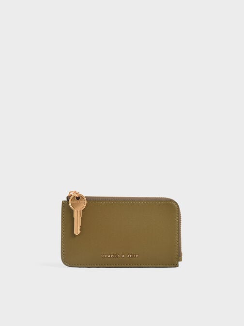 Zip-Around Mini Wallet, Olive, hi-res