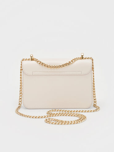 Alva Quilted Chain-Handle Bag, Cream, hi-res