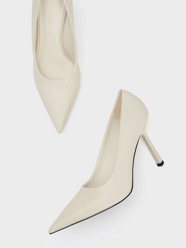 Pointed-Toe Pumps, Cream, hi-res