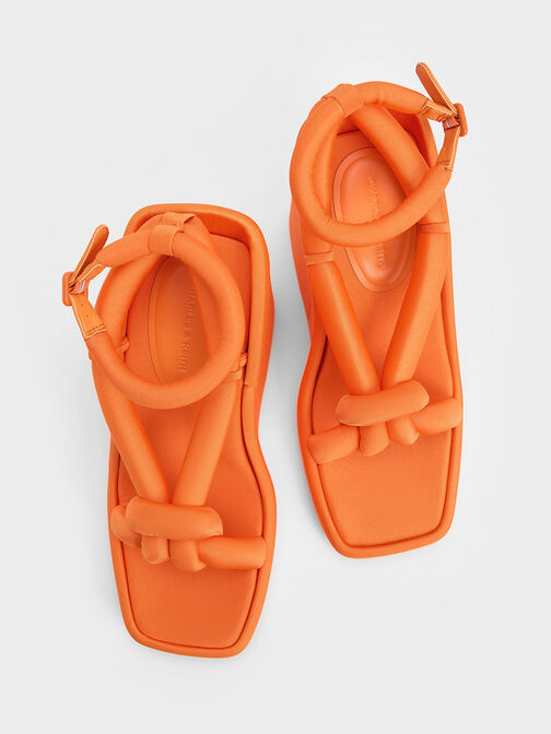 Toni 軟扭結楔型鞋, 橘色, hi-res