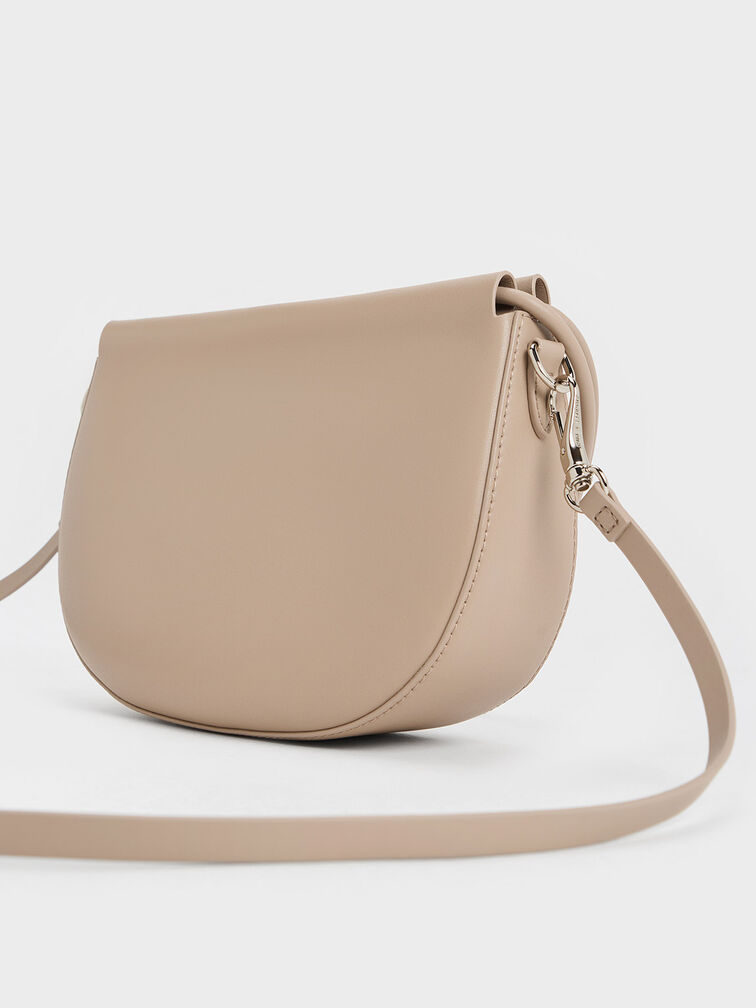 Elora Curved Top Handle Bag, Taupe, hi-res