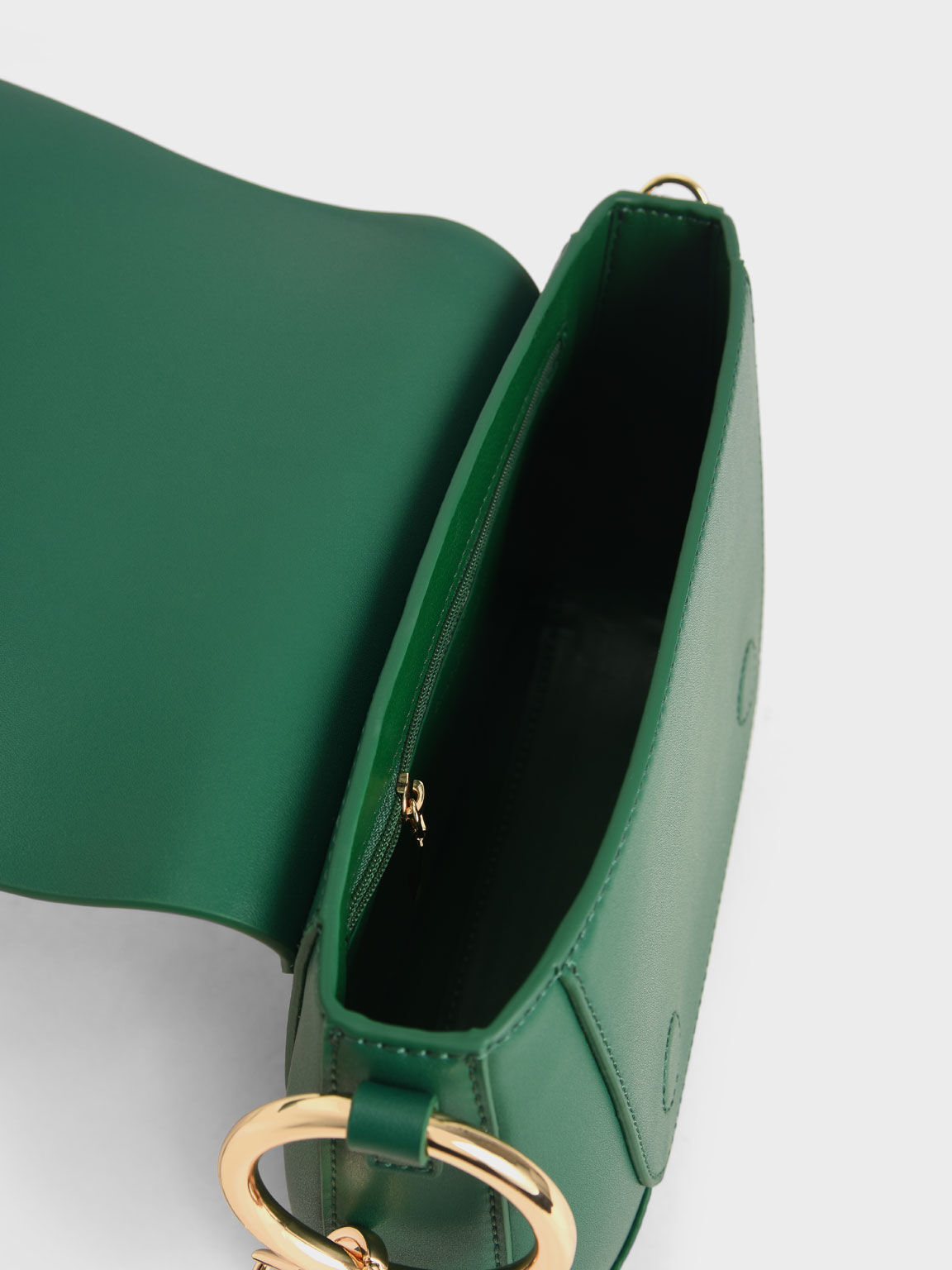 Ring Detail Crossbody Bag, Green, hi-res