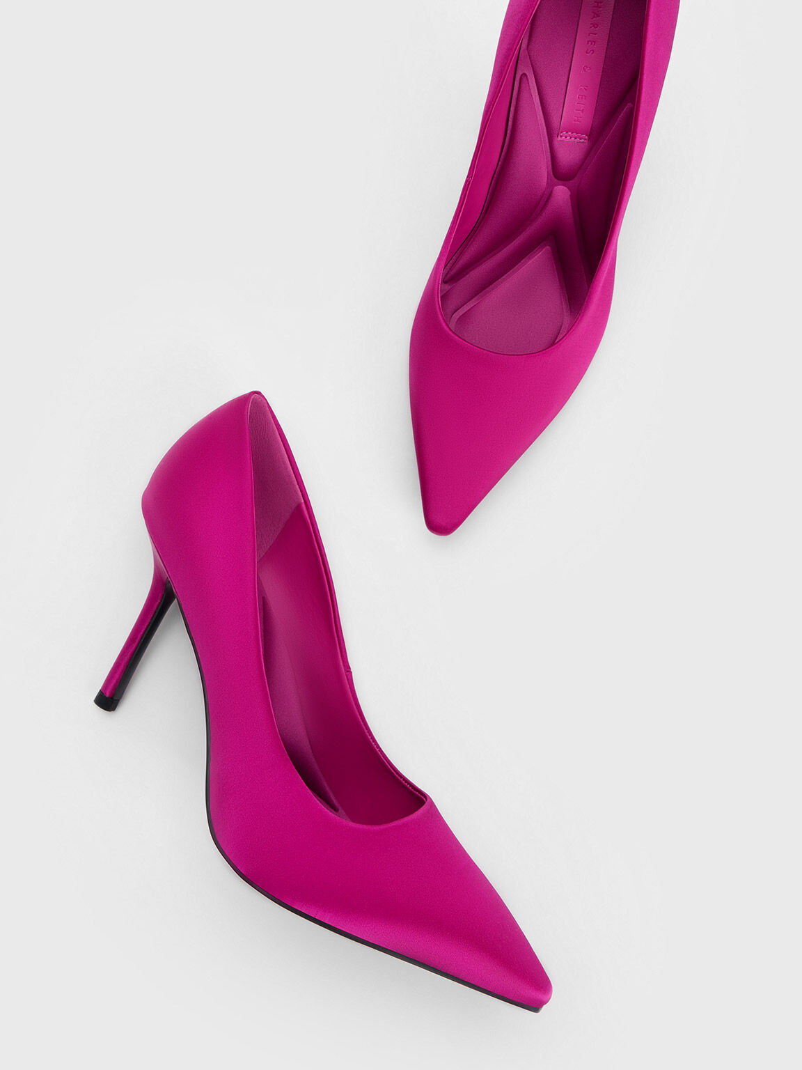 尖頭軟墊細跟鞋, 紫紅色, hi-res