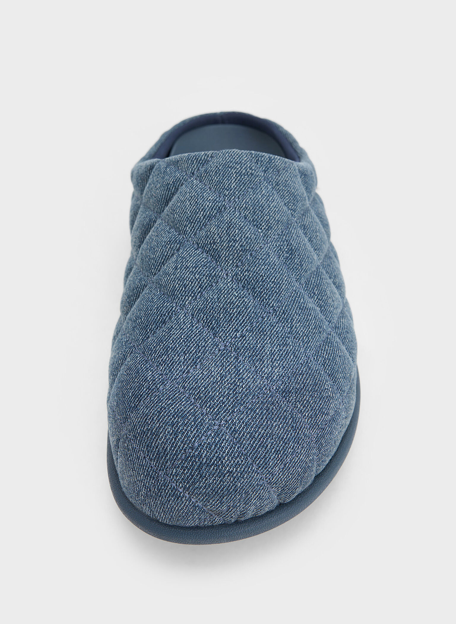 Quilted Flatform Mules, Denim Blue, hi-res