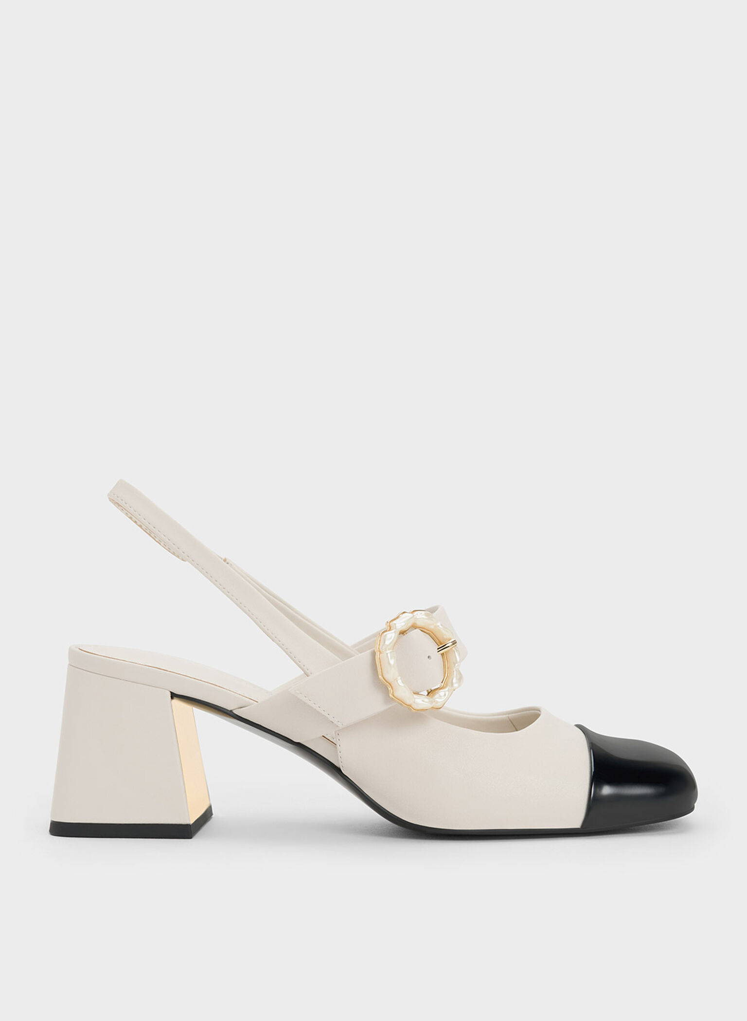 Charles & Keith Women's Pearl Buckle Slingback Pumps