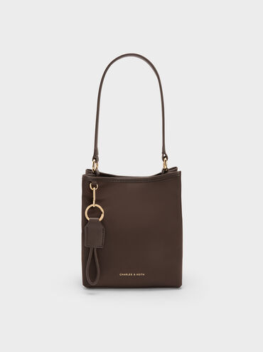 Levy Nylon Bucket Bag, Espresso Brown, hi-res