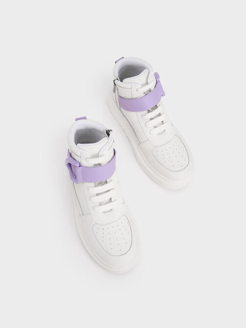 Gabine Leather High-Top Sneakers, Lilac, hi-res