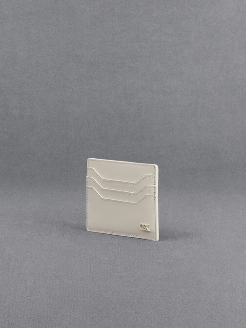 Leather Multi-Slot Card Holder, White, hi-res