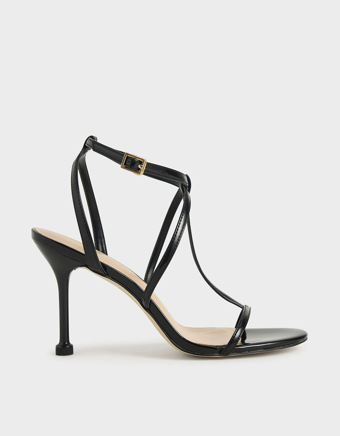 strappy patent heels