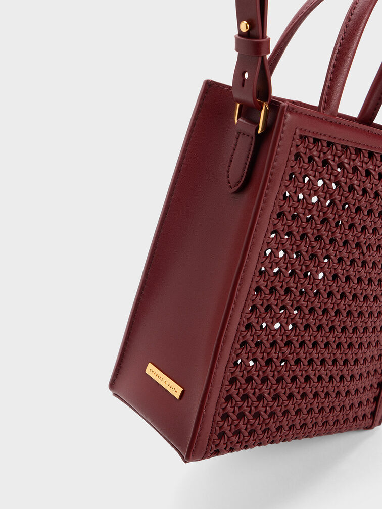 leather tote burgundy