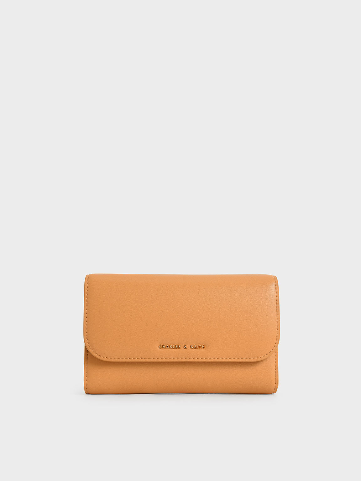 Magnetic Front Flap Long Wallet, Pumpkin, hi-res