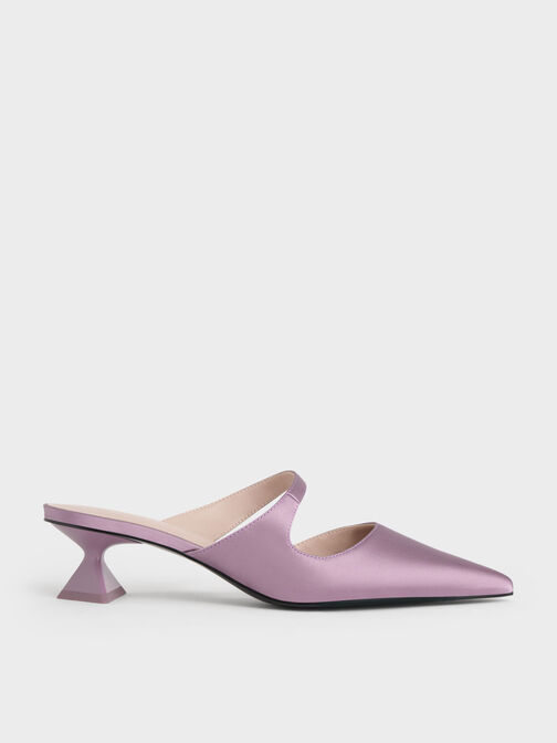 Asymmetric Sculptural Heel Pumps, Lilac, hi-res